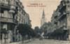 Gorzów Wlkp. / Landsberg a. W.; Friedebergerstraße mit Garnisonkirche