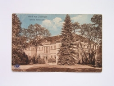 Cybinka / Ziebingen; Gruß aus Ziebingen: Schloß, Gartenseite