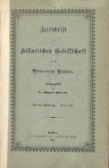Zeitschrift der Historischen Gesellschaft f&uuml;r die Provinz Posen: Dritter Jahrgang. - Er&szlig;tes Heft.