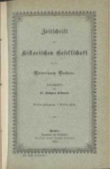 Zeitschrift der Historischen Gesellschaft f&uuml;r die Provinz Posen: Dritter Jahrgang. - Drittes Heft.