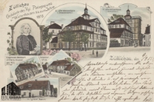 Sulechów / Züllichau; Gebäude des Rgl.Pädagogiums u. Waisenhauses bis zum Jahre 1878