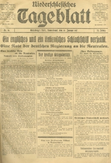 Niederschlesisches Tageblatt, no 10 (Sonnabend, den 13. Januar 1917)