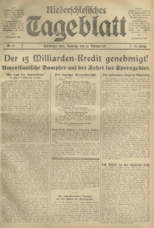 Niederschlesisches Tageblatt, no 47 (Sonntag, den 25. Februar 1917)