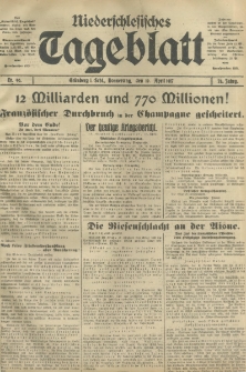Niederschlesisches Tageblatt, no 90 (Donnerstag, den 19. April 1917)