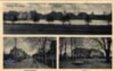 Wymiarki / Wiesau, Kr. Sagan; Teichpartie; Bismarckstraße, Schule