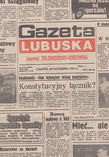 Gazeta Lubuska : magazyn : dawniej Zielonogórska-Gorzowska R. XLI [właśc. XLII], nr 73 (27/28 marca 1993). - Wyd. 1