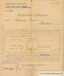 Antoni Sawras - wezwanie płatnicze