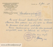 Tekla Sawras - Bescheinigung