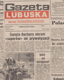 Gazeta Lubuska : dawniej Zielonogórska-Gorzowska R. XLI [właśc. XLII], nr 287 (10 grudnia1993). - Wyd 1