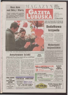 Gazeta Lubuska : magazyn R. XLVI [właśc. XLVII], nr 38 (14/15 lutego 1998). - Wyd 1