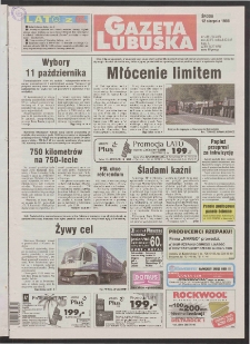 Gazeta Lubuska R. XLVI [właśc. XLVII], nr 188 (12 sierpnia 1998). - Wyd 1