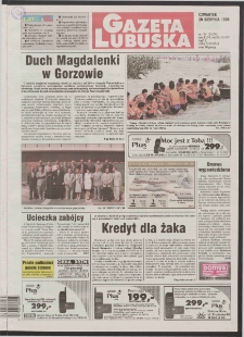 Gazeta Lubuska R. XLVI [właśc. XLVII], nr 194 (20 sierpnia 1998). - Wyd 1