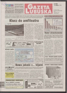 Gazeta Lubuska R. XLVI [właśc. XLVII], nr 192 (18 sierpnia 1998). - Wyd 1