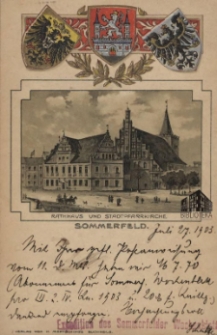 Lubsko / Sommerfeld; Rathhaus und Stadtpfarrkirche
