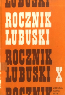 Rocznik Lubuski (t. 10) - spis treści
