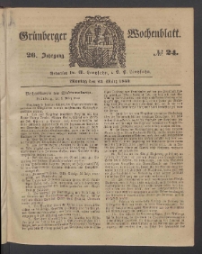 Grünberger Wochenblatt, No. 24. (25. März 1850)