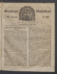 Grünberger Wochenblatt, No. 53. (4. Juli 1850)
