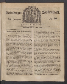 Grünberger Wochenblatt, No. 56. (15. Juli 1850)
