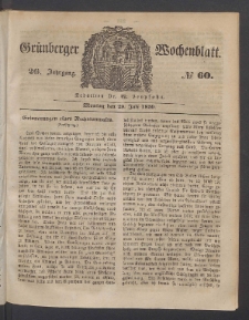 Grünberger Wochenblatt, No. 60. (29. Juli 1850)