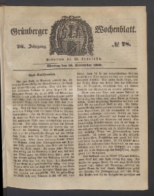 Grünberger Wochenblatt, No. 78. (30. September 1850)