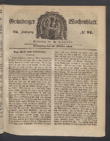 Grünberger Wochenblatt, No. 81. (10. Oktober 1850)