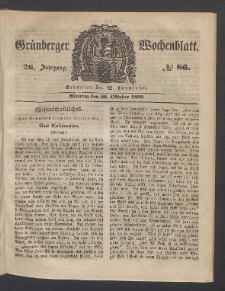 Grünberger Wochenblatt, No. 86. (28. Oktober 1850)