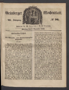 Grünberger Wochenblatt, No. 96. (2. Dezember 1850)