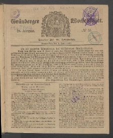 Gr&uuml;nberger Wochenblatt, No. 53. (1. Juli 1852)