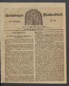 Grünberger Wochenblatt, No. 59. (22. Juli 1852)