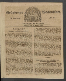 Gr&uuml;nberger Wochenblatt, No. 66. (16. August 1852)