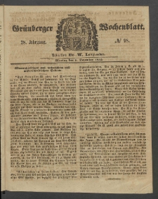 Grünberger Wochenblatt, No. 98. (6. Dezember 1852)