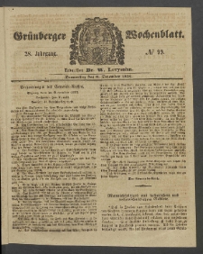 Grünberger Wochenblatt, No. 99. (9. Dezember 1852)