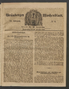 Gr&uuml;nberger Wochenblatt, No. 6. (20. Januar 1853)