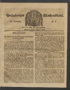 Gr&uuml;nberger Wochenblatt, No. 9. (31. Januar 1853)