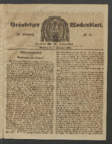 Gr&uuml;nberger Wochenblatt, No. 11. (7. Februar 1853)
