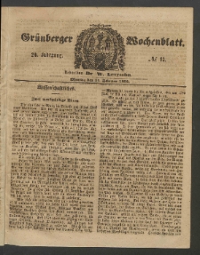 Gr&uuml;nberger Wochenblatt, No. 13. (14. Februar 1853)