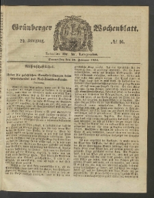 Grünberger Wochenblatt, No. 16. (24. Februar 1853)