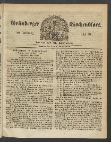 Gr&uuml;nberger Wochenblatt, No. 36. (5. Mai 1853)