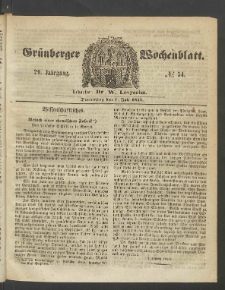 Gr&uuml;nberger Wochenblatt, No. 54. (7. Juli 1853)