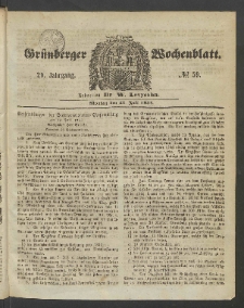 Gr&uuml;nberger Wochenblatt, No. 59. (25. Juli 1853)