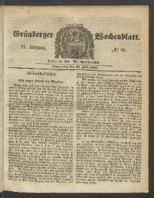 Gr&uuml;nberger Wochenblatt, No. 60. (28. Juli 1853)
