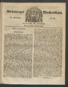 Grünberger Wochenblatt, No. 69. (29. August 1853)