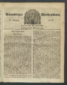 Gr&uuml;nberger Wochenblatt, No. 72. (8. September 1853)