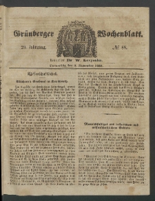 Grünberger Wochenblatt, No. 88. (3. November 1853)