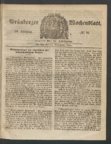 Gr&uuml;nberger Wochenblatt, No. 91. (14. November 1853)
