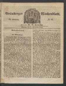 Grünberger Wochenblatt, No. 93. (21. November 1853)