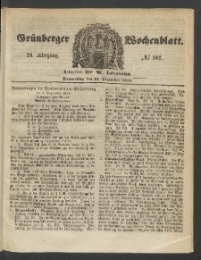 Grünberger Wochenblatt, No. 102. (22. Dezember 1853)