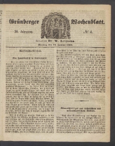 Grünberger Wochenblatt, No. 4. (16. Januar 1854)