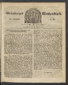 Grünberger Wochenblatt, No. 30. (15. April 1854)