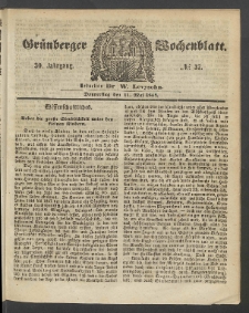 Grünberger Wochenblatt, No. 37. (11. Mai 1854)